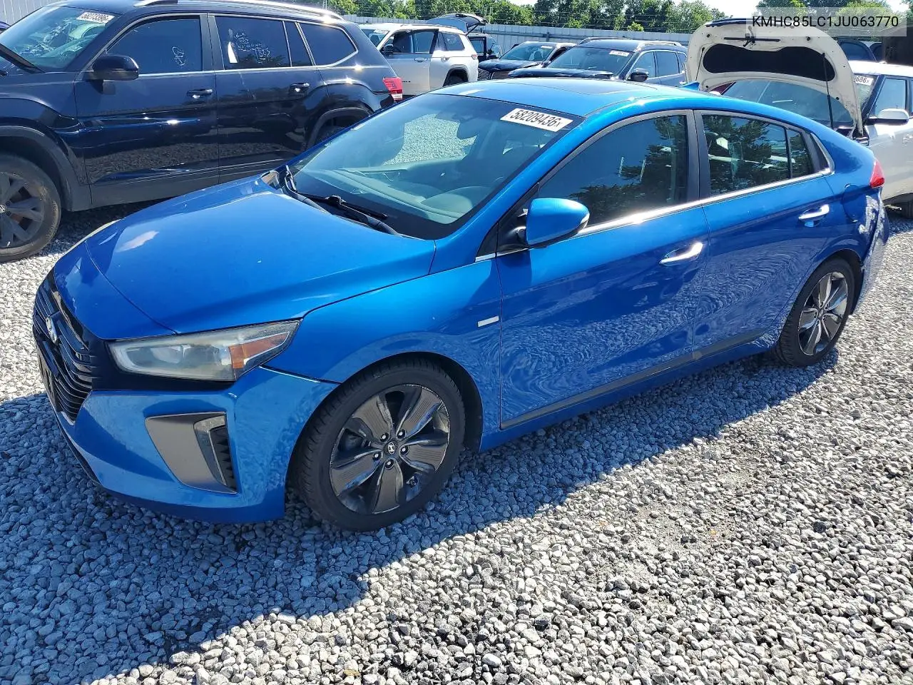 2018 Hyundai Ioniq Limited VIN: KMHC85LC1JU063770 Lot: 58209436