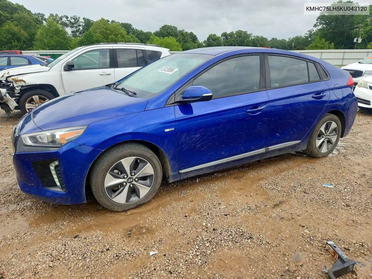 2019 Hyundai Ioniq Electric Base VIN: KMHC75LH5KU043120 Lot: 55129386