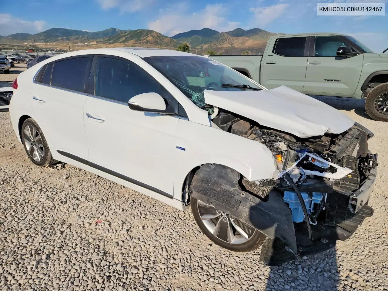 2019 Hyundai Ioniq Limited VIN: KMHC05LC0KU142467 Lot: 58130966