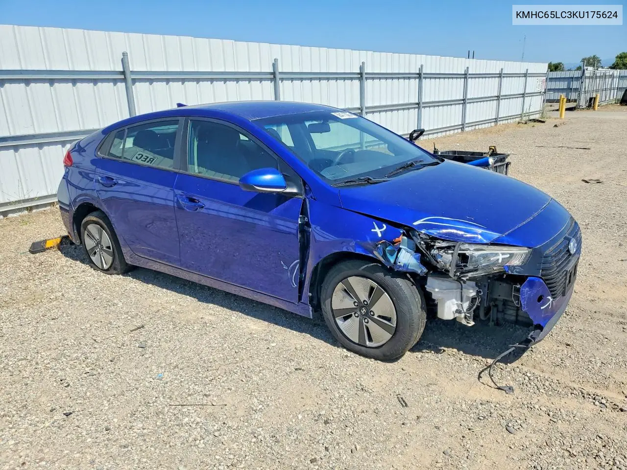 KMHC65LC3KU175624 2019 Hyundai Ioniq Blue
