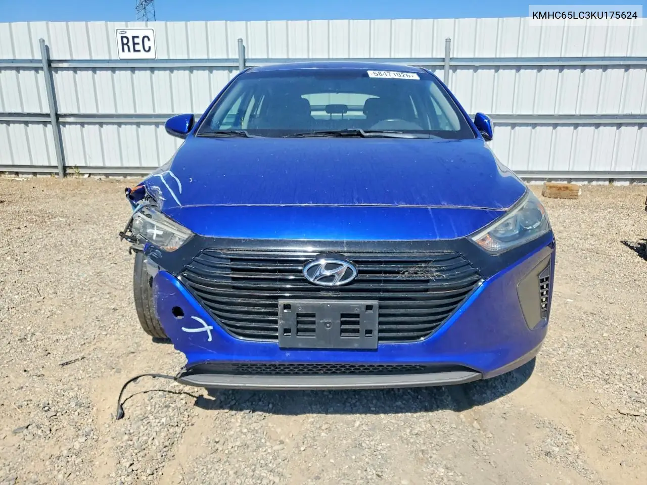 KMHC65LC3KU175624 2019 Hyundai Ioniq Blue