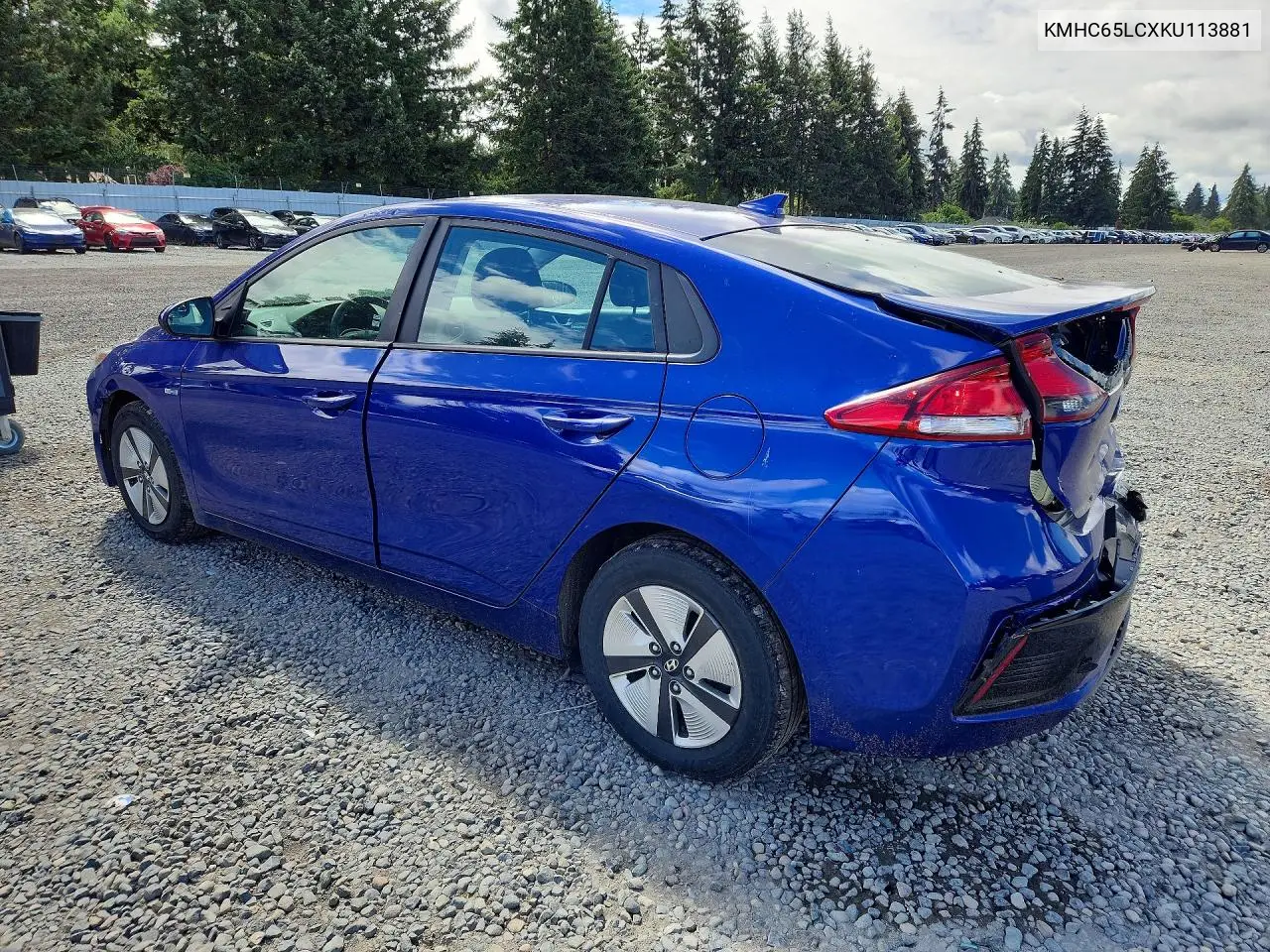 2019 Hyundai Ioniq Blue VIN: KMHC65LCXKU113881 Lot: 58485576