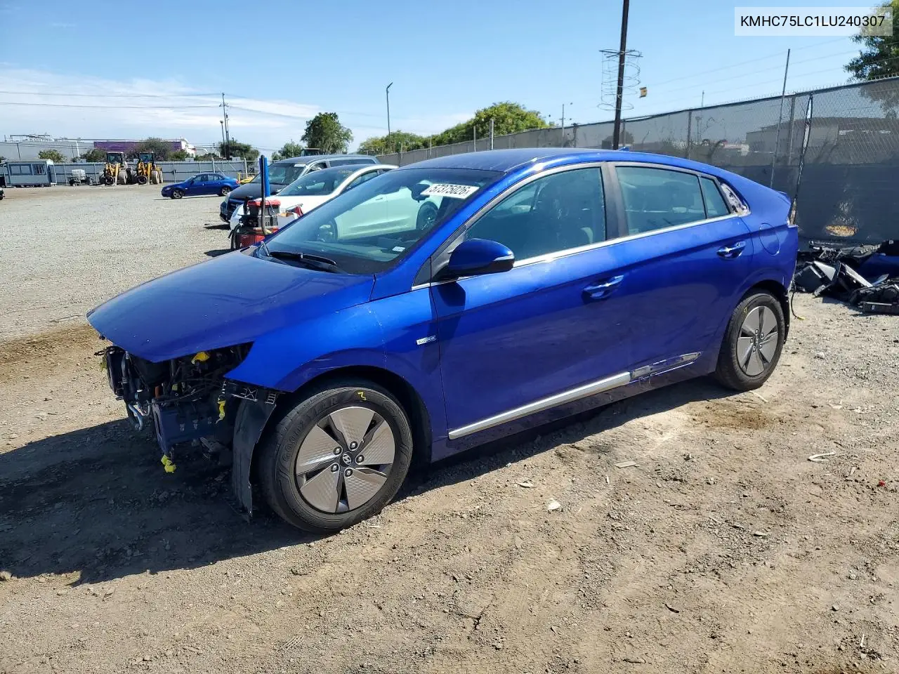 2020 Hyundai Ioniq Se VIN: KMHC75LC1LU240307 Lot: 57375026
