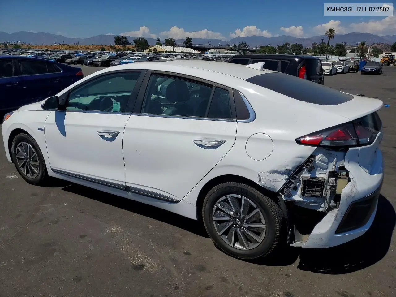2020 Hyundai Ioniq Limited VIN: KMHC85LJ7LU072507 Lot: 60881496