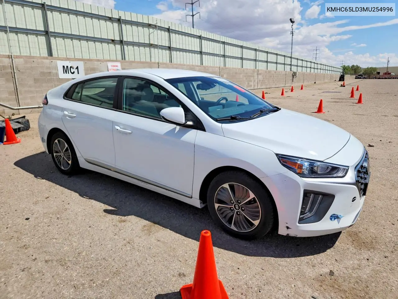 2021 Hyundai Ioniq Se VIN: KMHC65LD3MU254996 Lot: 61577726