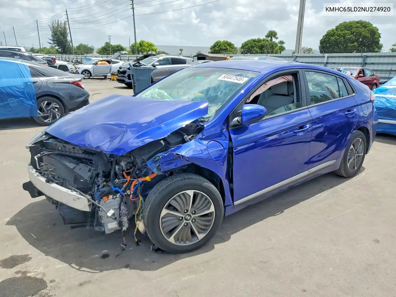 2022 Hyundai Ioniq Se VIN: KMHC65LD2NU274920 Lot: 60447546