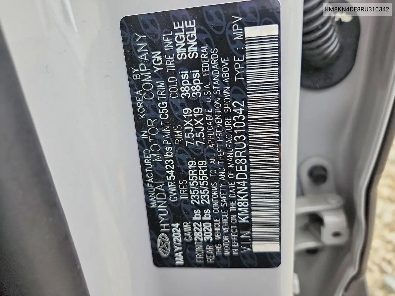 2024 Hyundai Ioniq 5 Sel VIN: KM8KN4DE8RU310342 Lot: 50796816