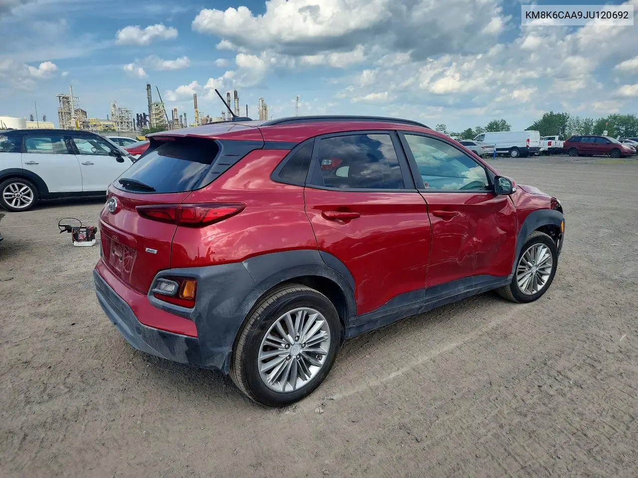 2018 Hyundai Kona Sel VIN: KM8K6CAA9JU120692 Lot: 60120586