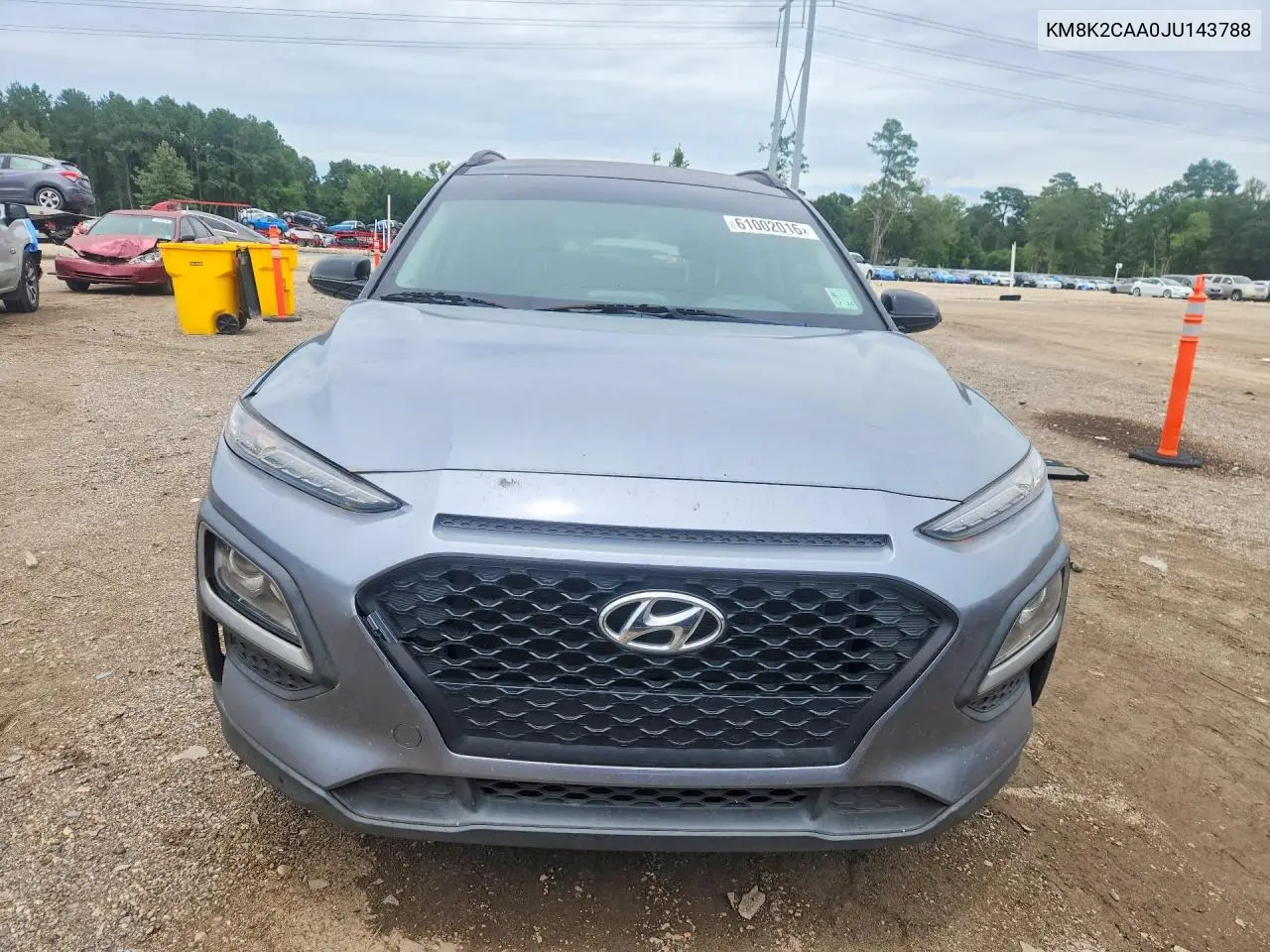 2018 Hyundai Kona Sel VIN: KM8K2CAA0JU143788 Lot: 61002016