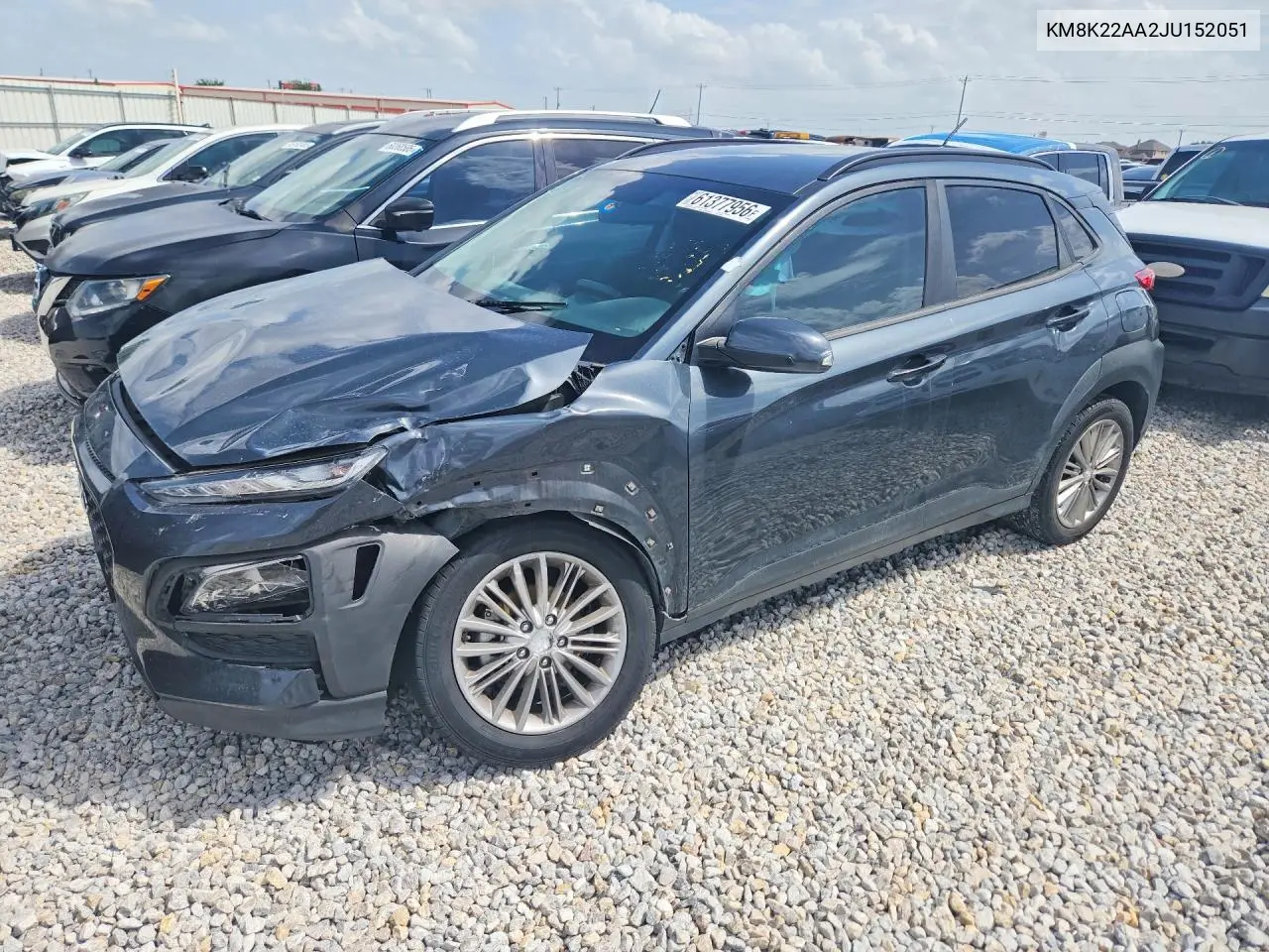 2018 Hyundai Kona Sel VIN: KM8K22AA2JU152051 Lot: 61377956