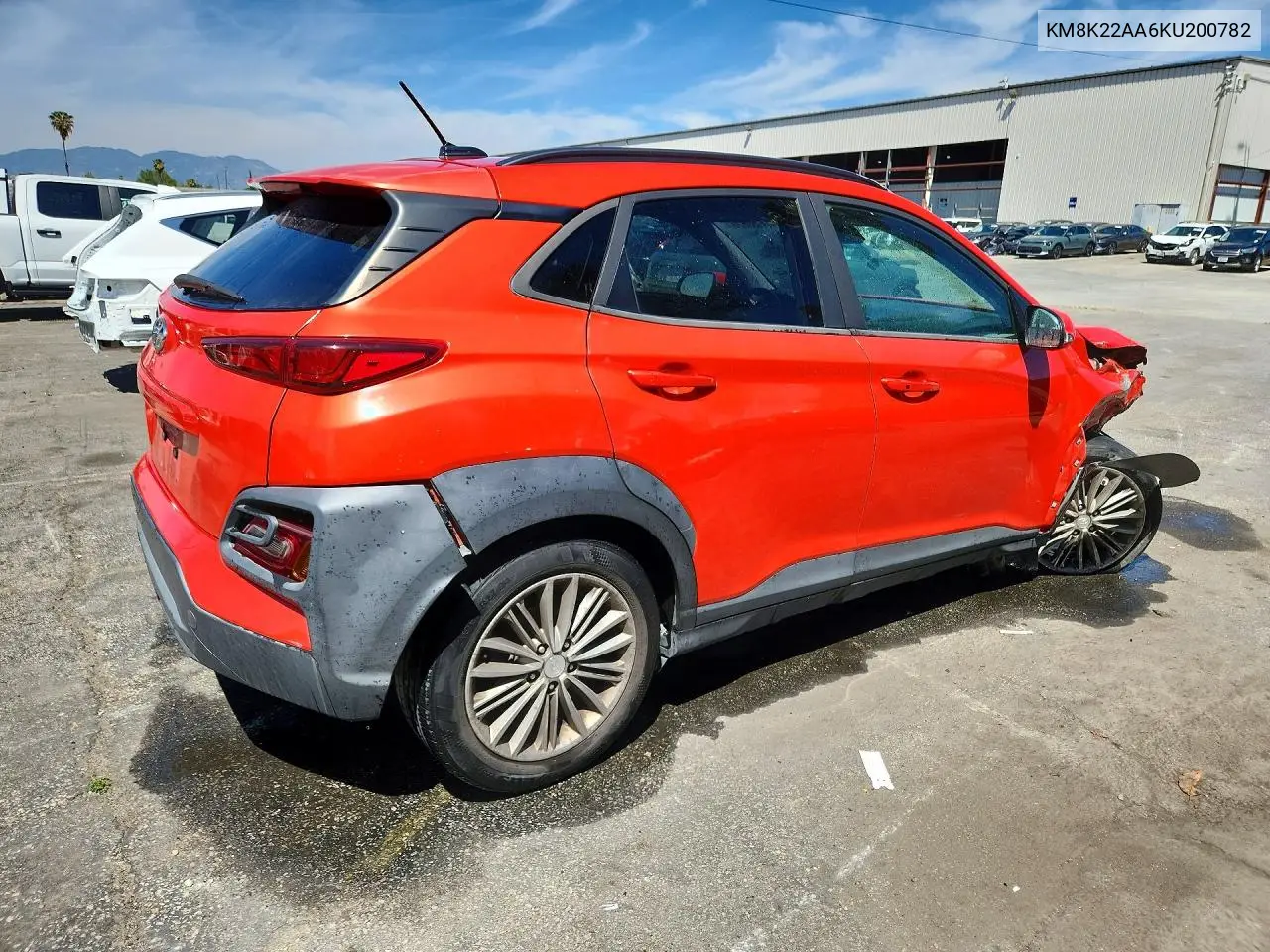 2019 Hyundai Kona Sel VIN: KM8K22AA6KU200782 Lot: 47958506