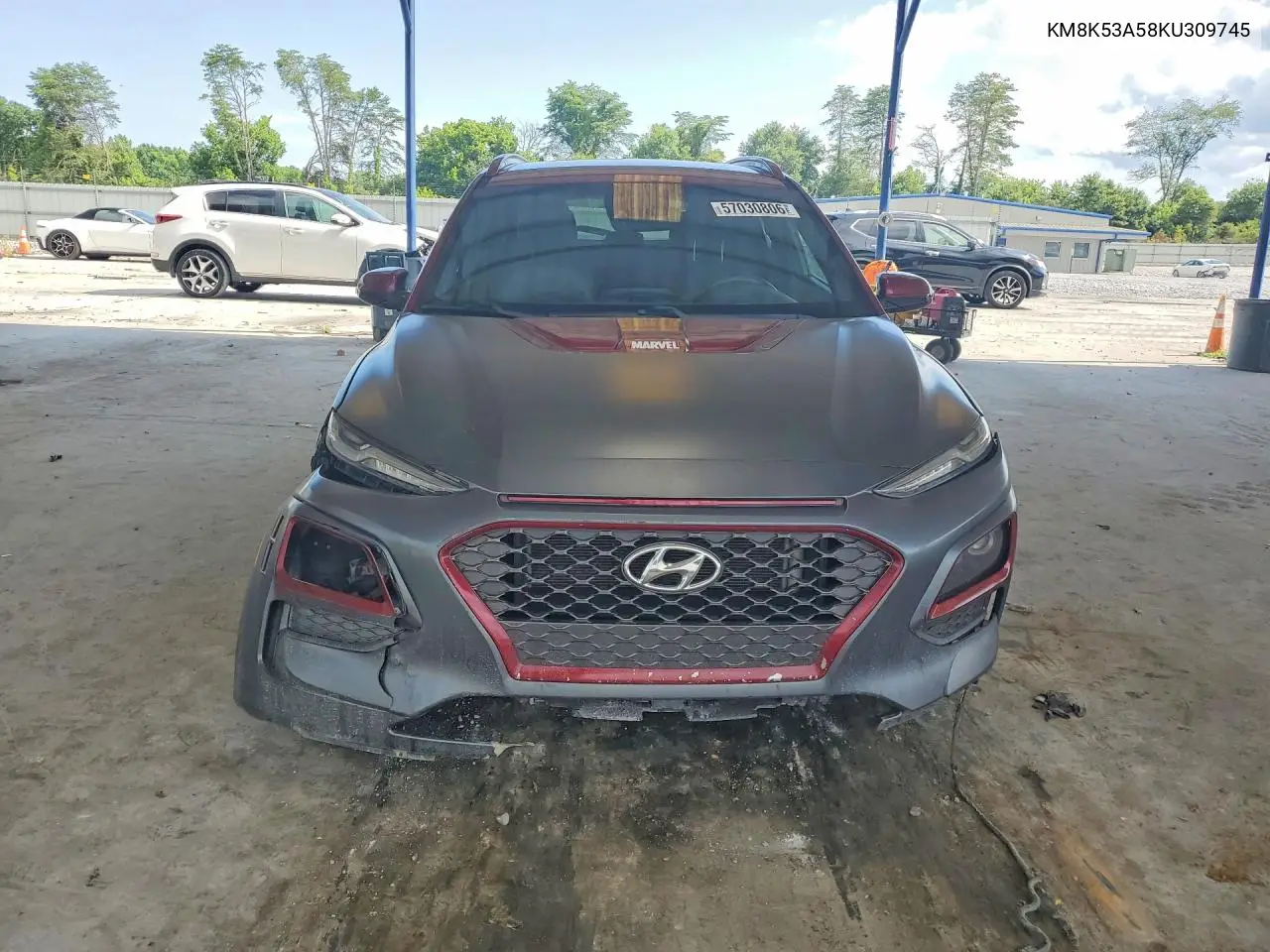 2019 Hyundai Kona Ultimate VIN: KM8K53A58KU309745 Lot: 57030806