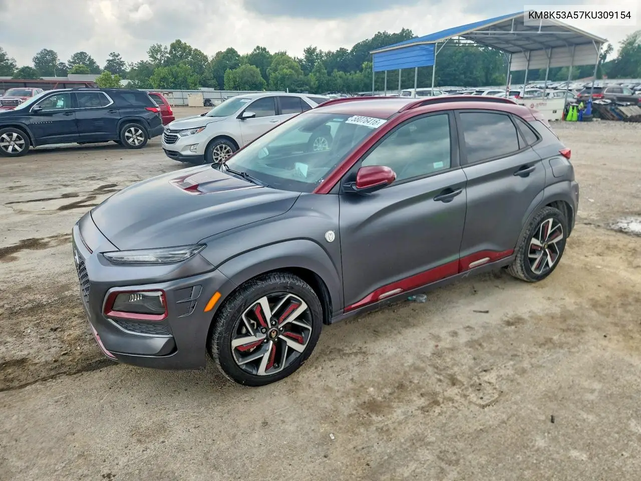 2019 Hyundai Kona Ultimate VIN: KM8K53A57KU309154 Lot: 58076416