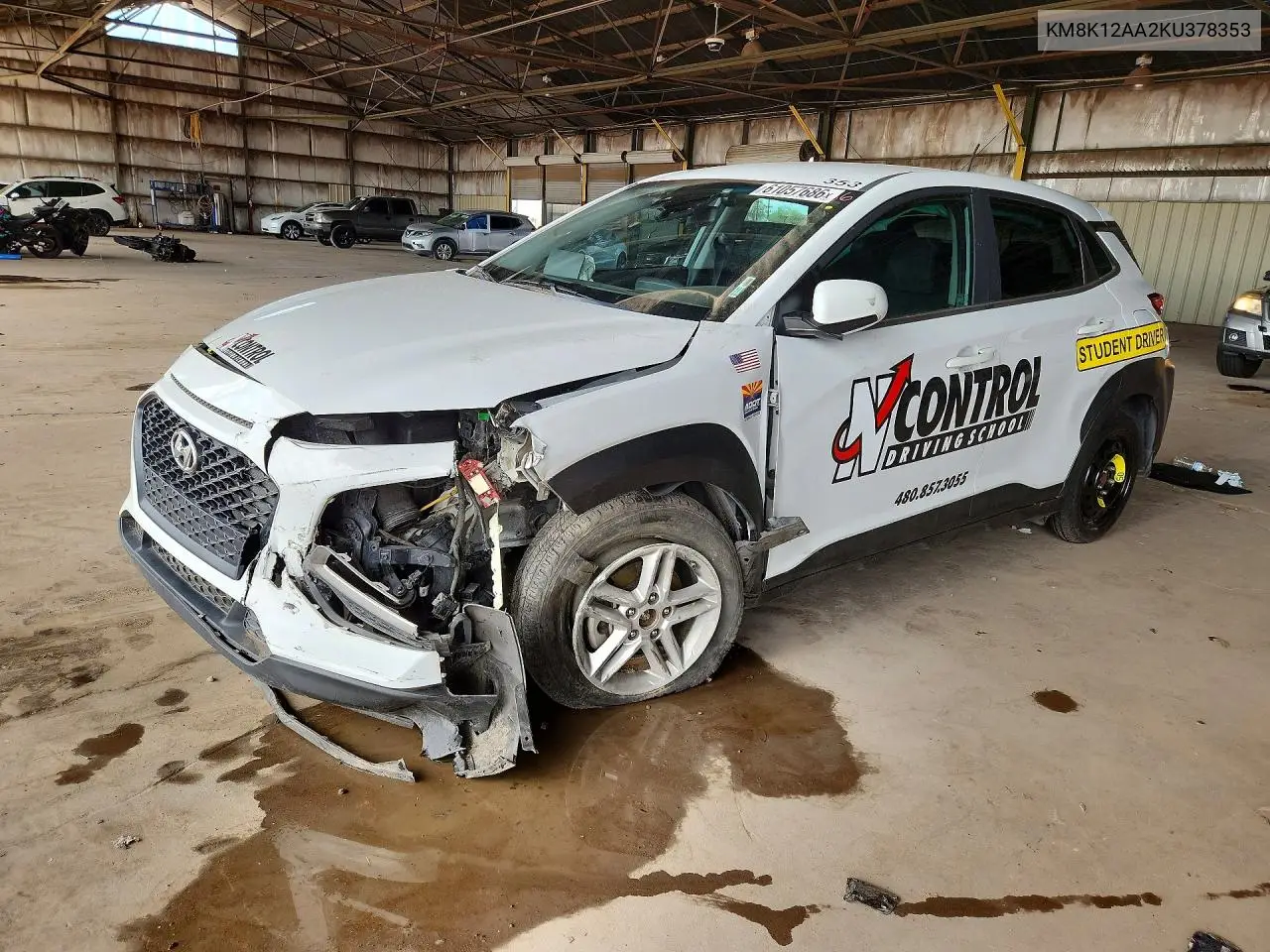 2019 Hyundai Kona Se VIN: KM8K12AA2KU378353 Lot: 61057686