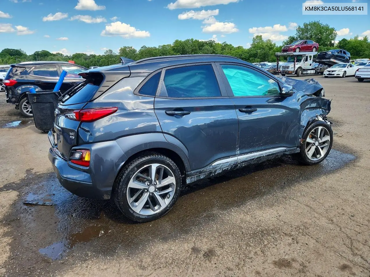 2020 Hyundai Kona Limited VIN: KM8K3CA50LU568141 Lot: 57907446