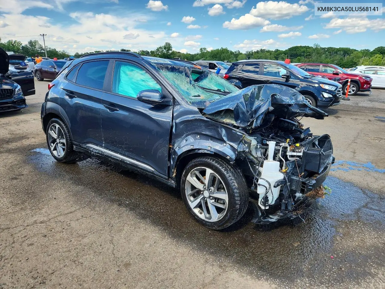 2020 Hyundai Kona Limited VIN: KM8K3CA50LU568141 Lot: 57907446