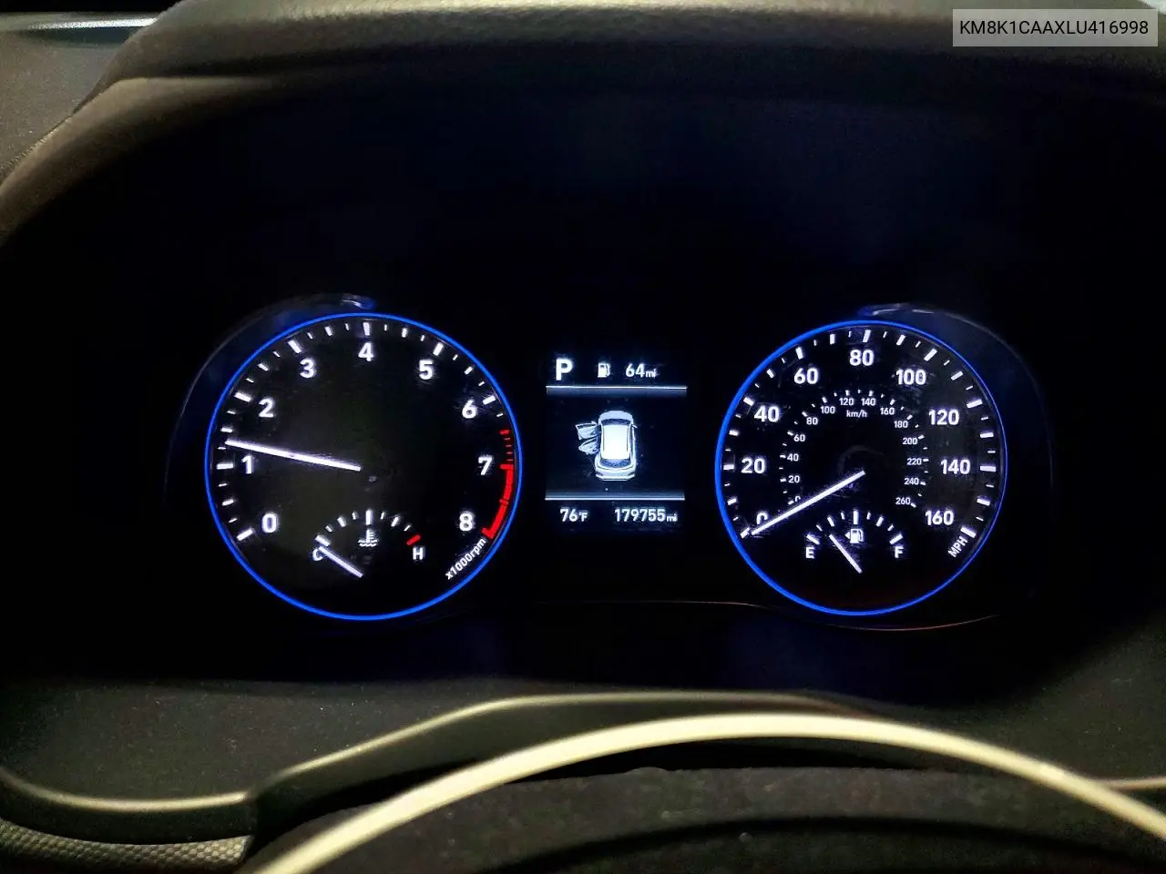 2020 Hyundai Kona Se VIN: KM8K1CAAXLU416998 Lot: 58007636