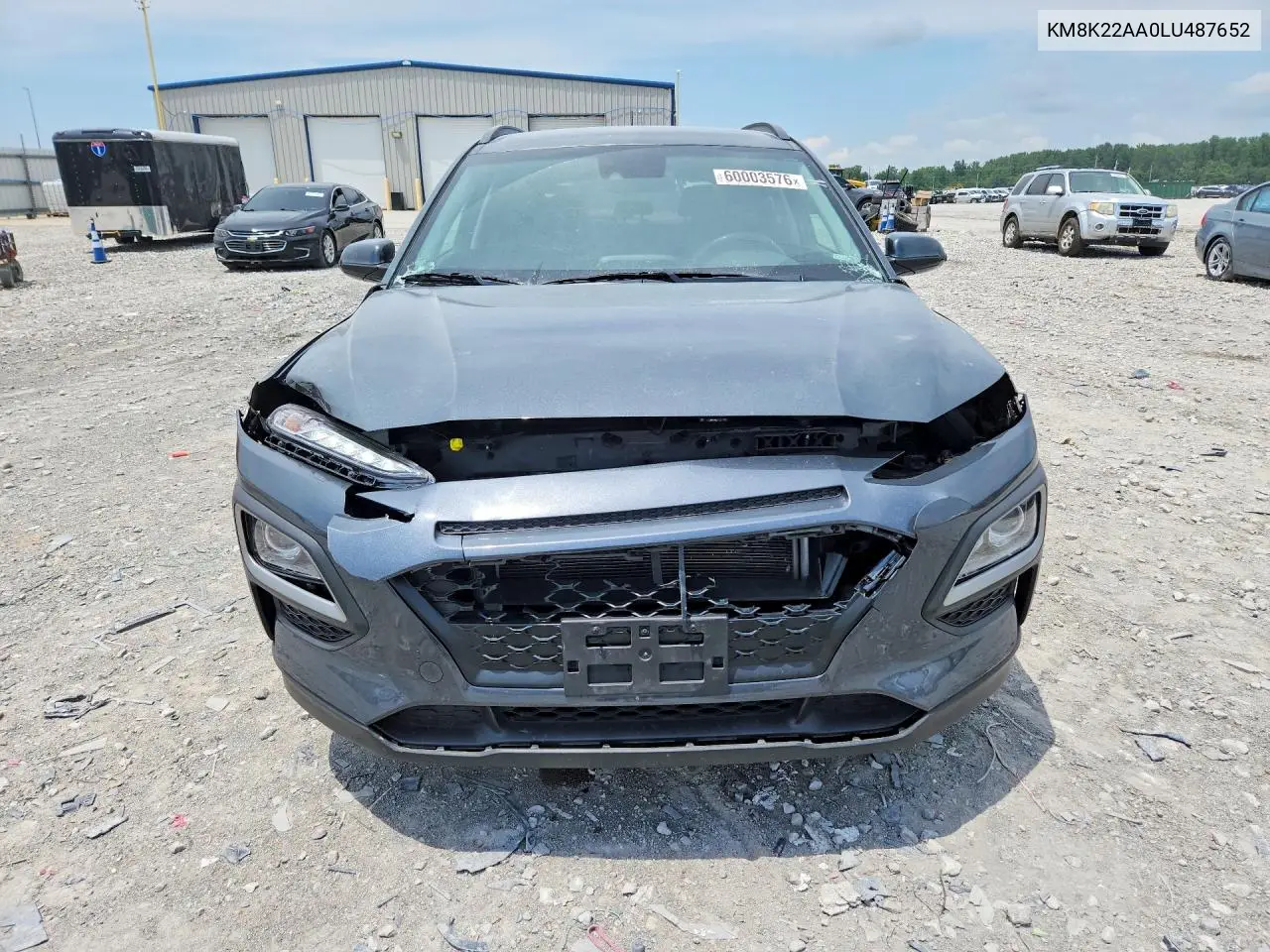 2020 Hyundai Kona Sel VIN: KM8K22AA0LU487652 Lot: 60003576