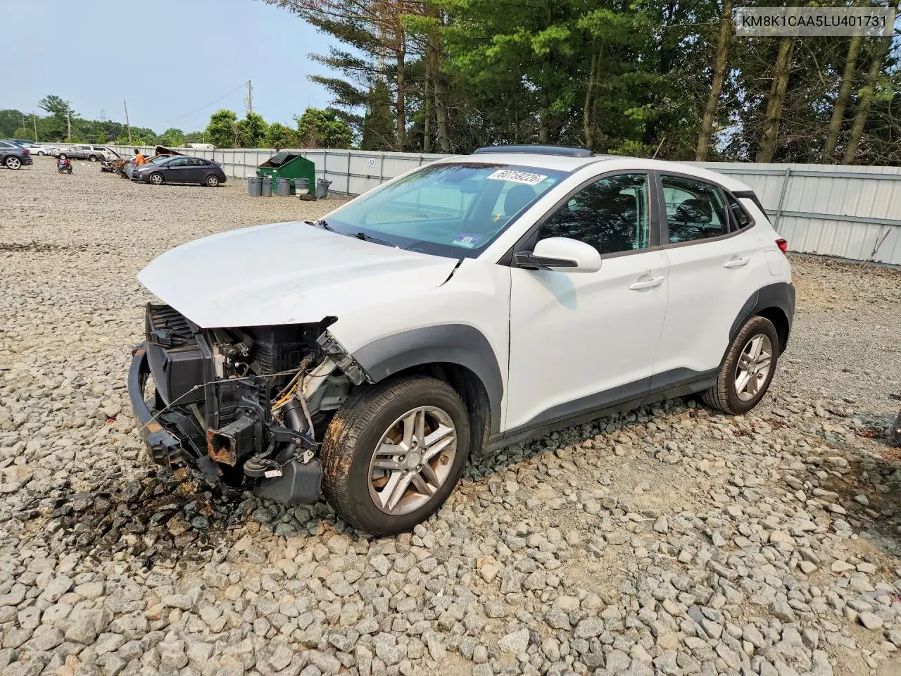 2020 Hyundai Kona Se VIN: KM8K1CAA5LU401731 Lot: 60759226