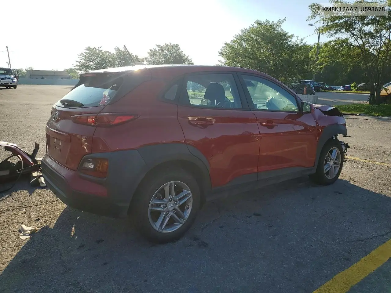 2020 Hyundai Kona Se VIN: KM8K12AA7LU593678 Lot: 61041396