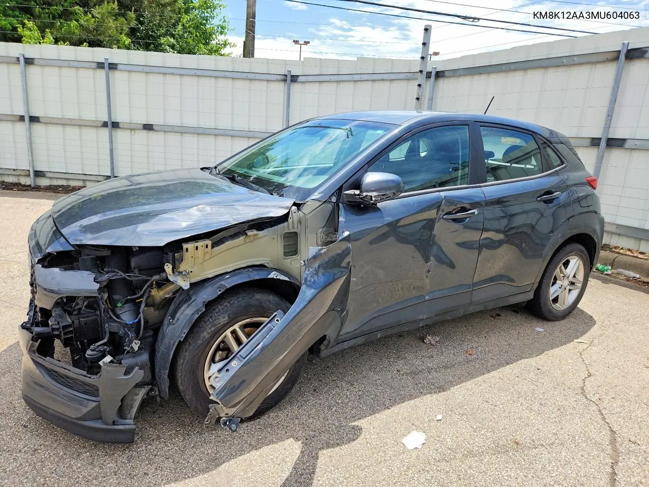 2021 Hyundai Kona Se VIN: KM8K12AA3MU604063 Lot: 52320526