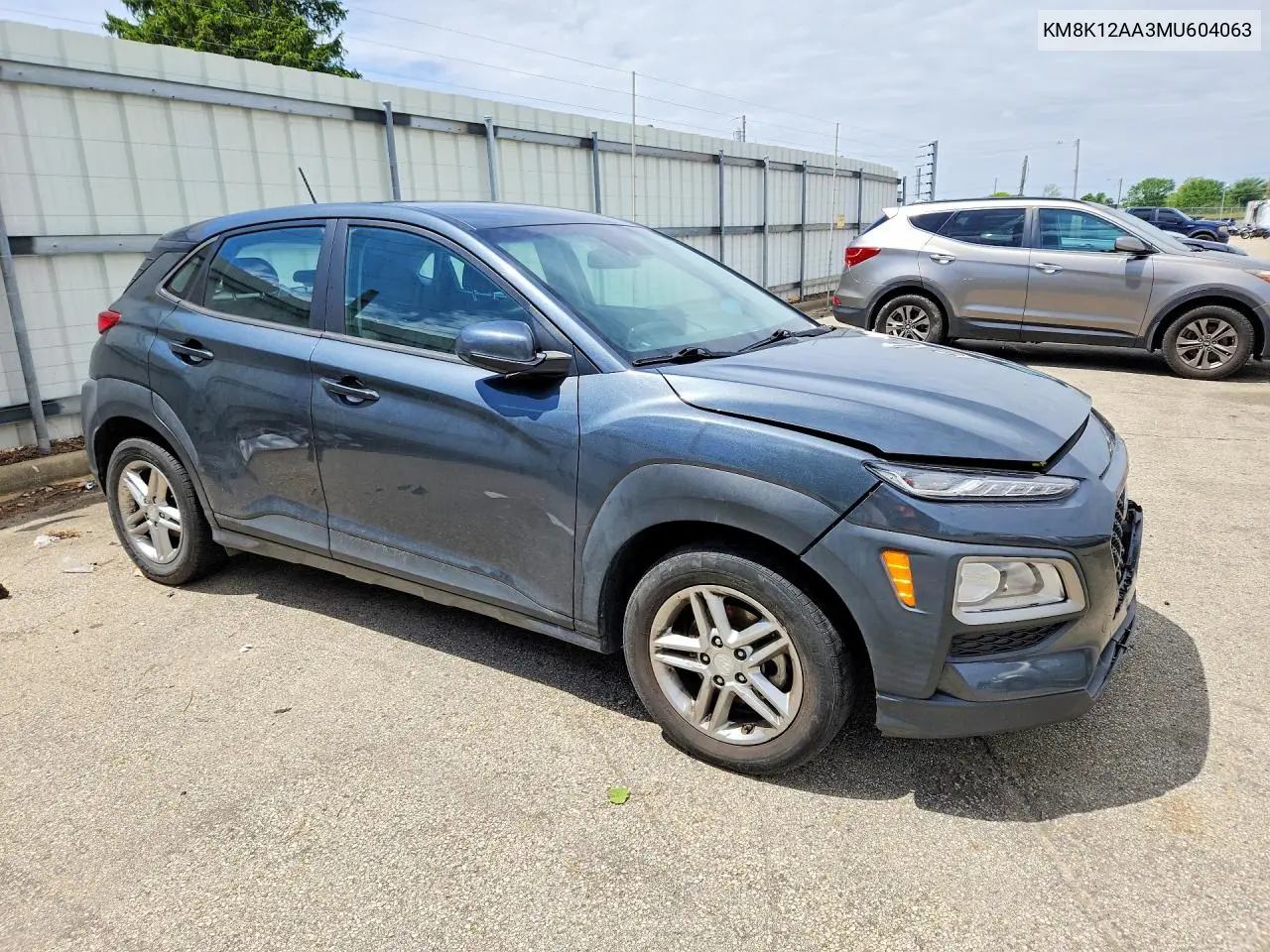 2021 Hyundai Kona Se VIN: KM8K12AA3MU604063 Lot: 52320526