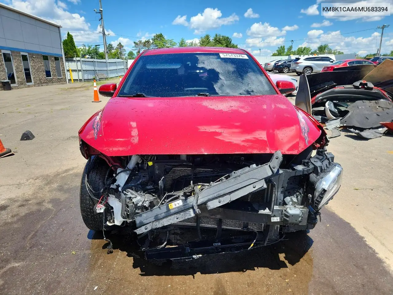 2021 Hyundai Kona Se VIN: KM8K1CAA6MU683394 Lot: 57573376