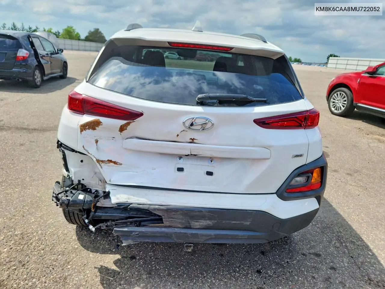 2021 Hyundai Kona Sel Plus VIN: KM8K6CAA8MU722052 Lot: 58266396