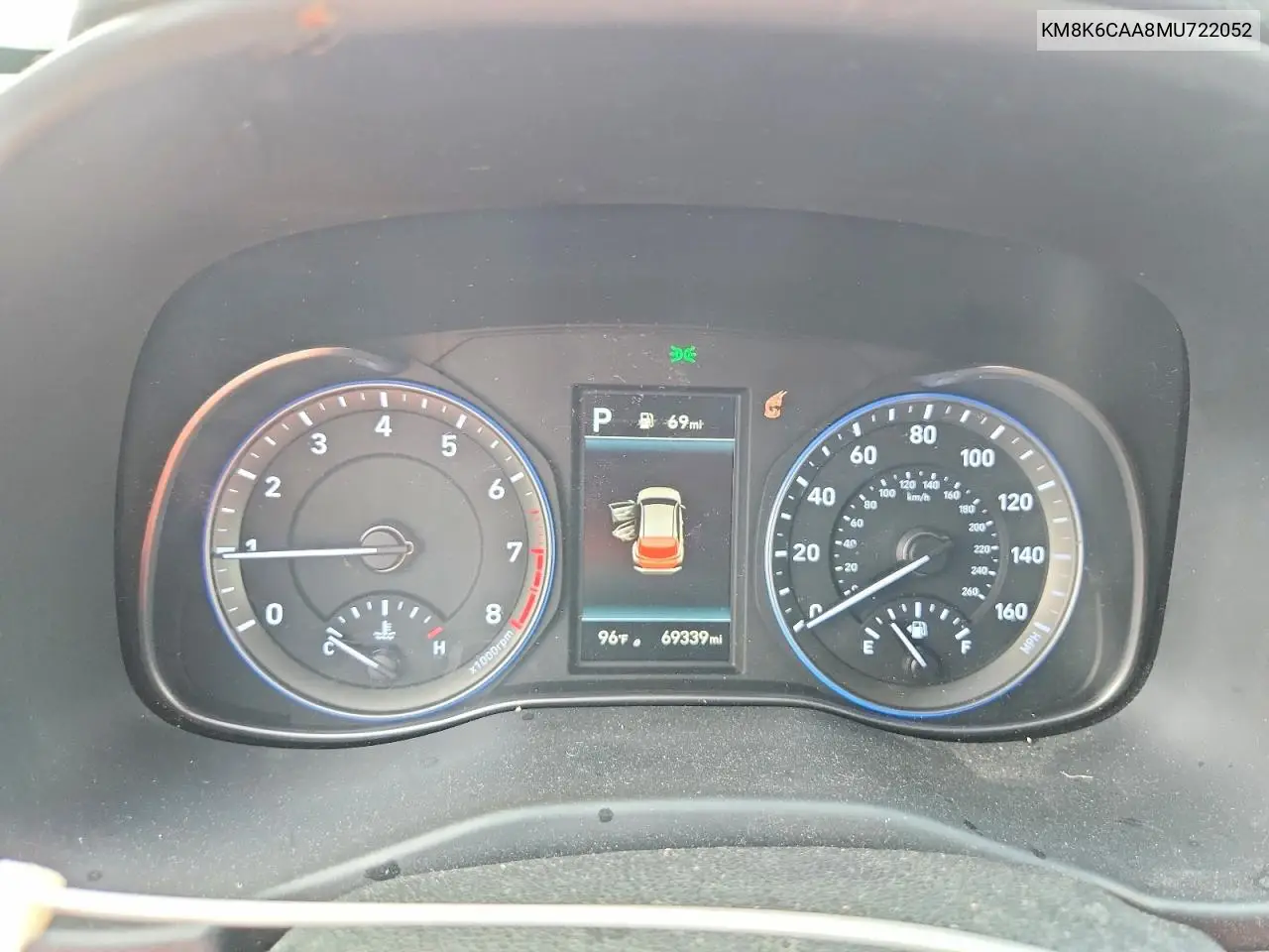 2021 Hyundai Kona Sel Plus VIN: KM8K6CAA8MU722052 Lot: 58266396