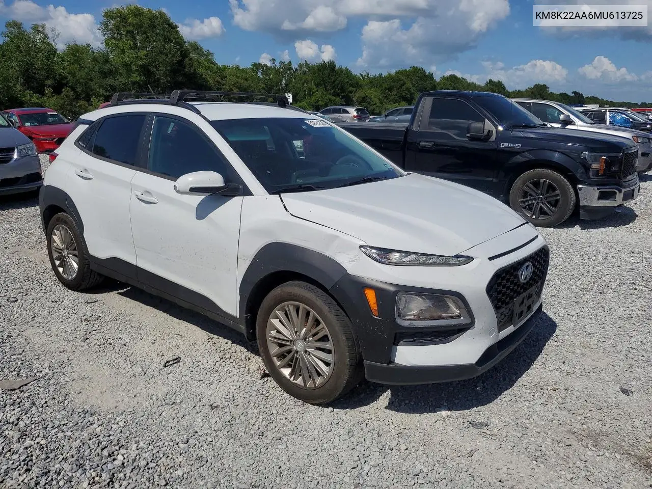 2021 Hyundai Kona Sel VIN: KM8K22AA6MU613725 Lot: 59127226
