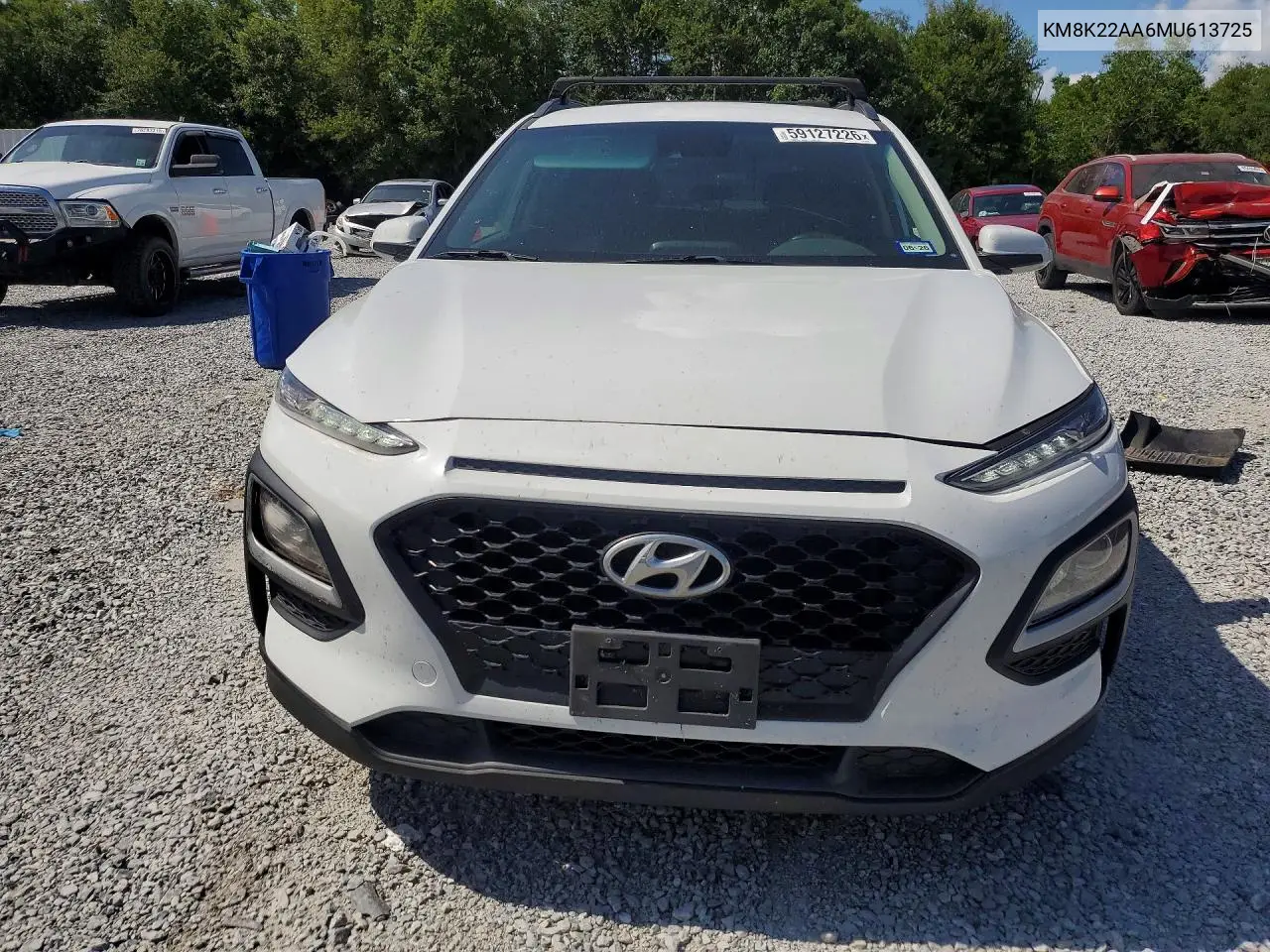 2021 Hyundai Kona Sel VIN: KM8K22AA6MU613725 Lot: 59127226