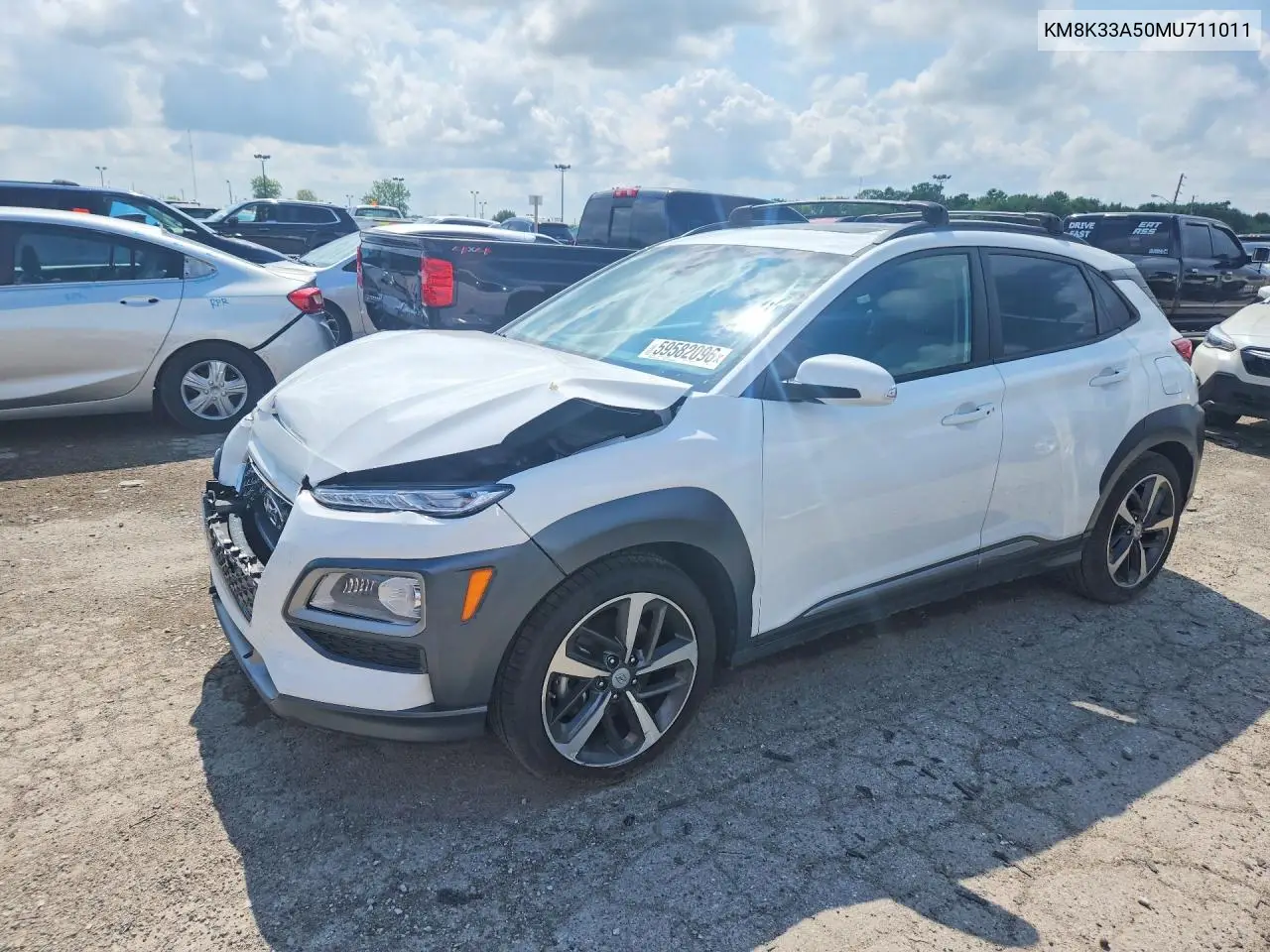 2021 Hyundai Kona Limited VIN: KM8K33A50MU711011 Lot: 59582096