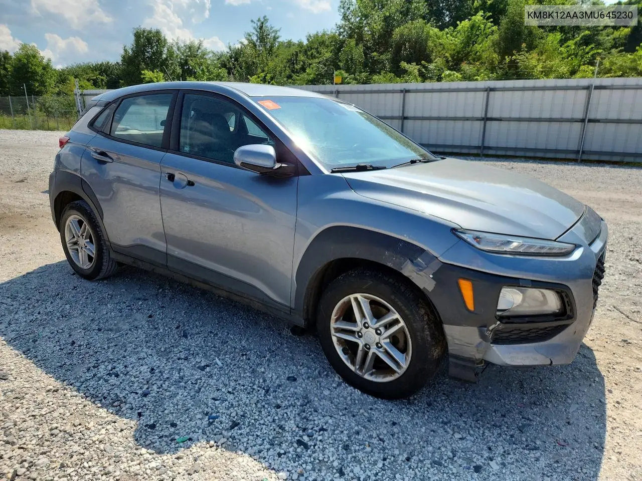 2021 Hyundai Kona Se VIN: KM8K12AA3MU645230 Lot: 59892296