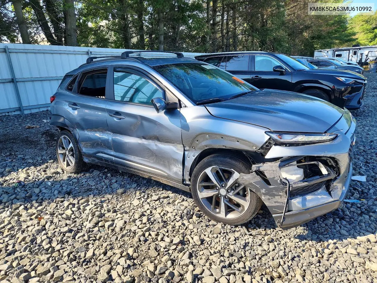 2021 Hyundai Kona Ultimate VIN: KM8K5CA53MU610992 Lot: 59975236