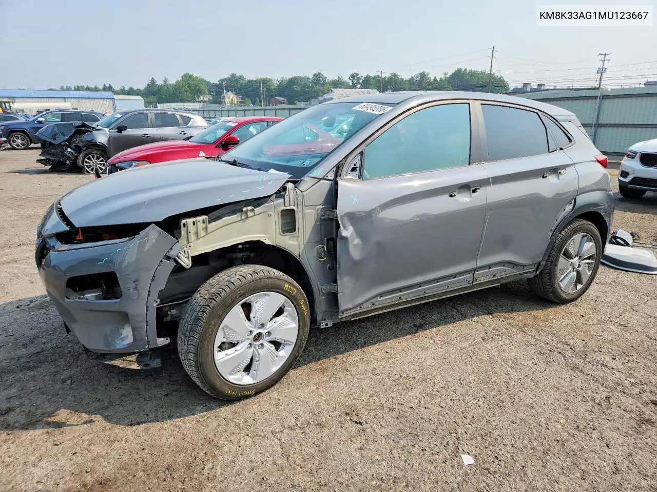 2021 Hyundai Kona Limited VIN: KM8K33AG1MU123667 Lot: 60498006