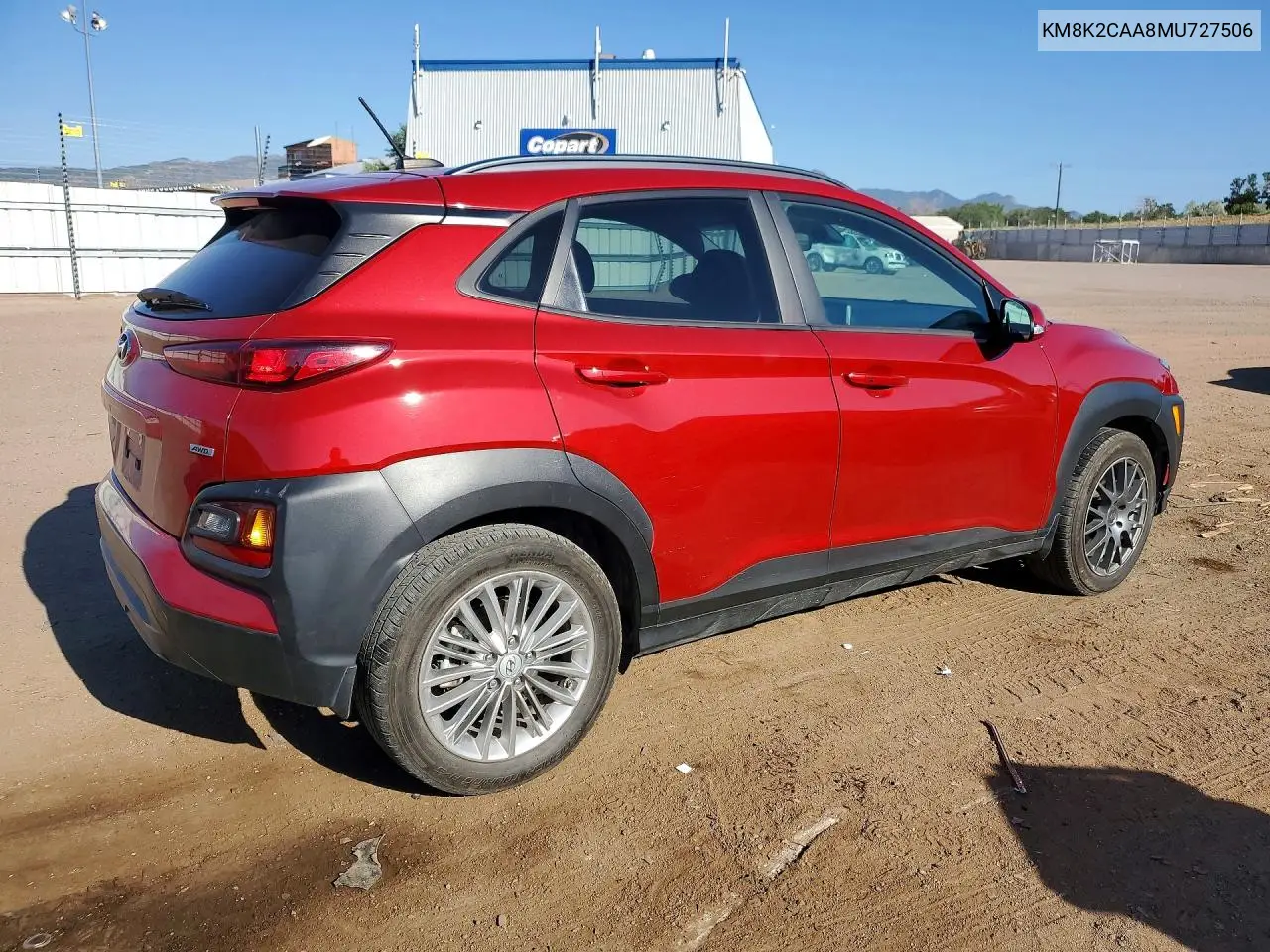 2021 Hyundai Kona Sel VIN: KM8K2CAA8MU727506 Lot: 60877546