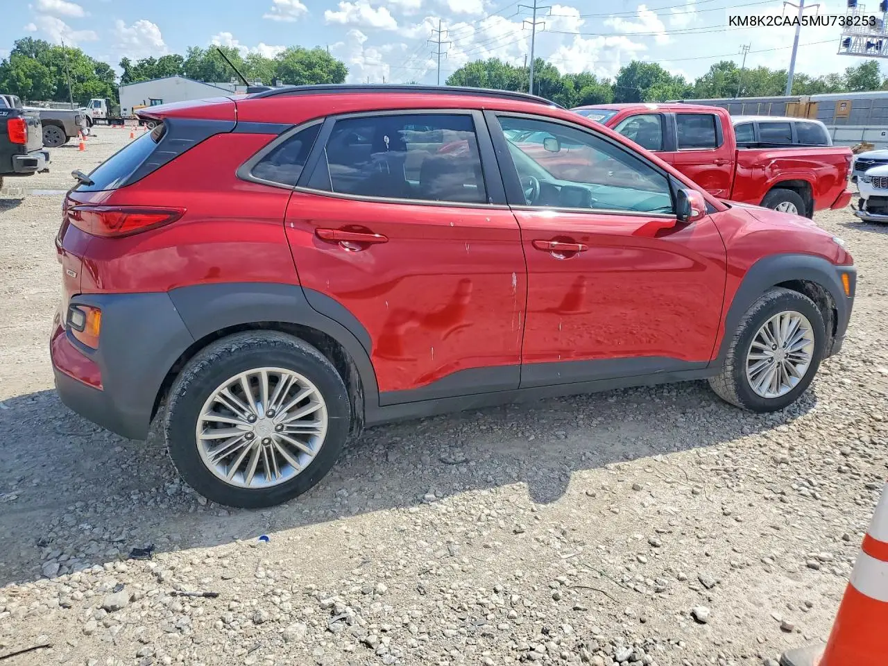 2021 Hyundai Kona Sel VIN: KM8K2CAA5MU738253 Lot: 60969336