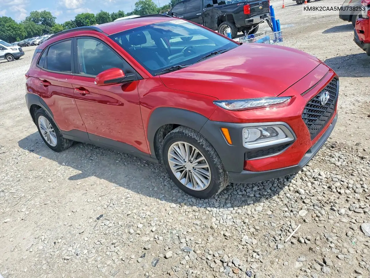 2021 Hyundai Kona Sel VIN: KM8K2CAA5MU738253 Lot: 60969336