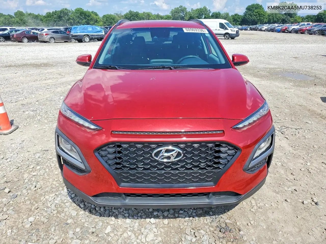 2021 Hyundai Kona Sel VIN: KM8K2CAA5MU738253 Lot: 60969336