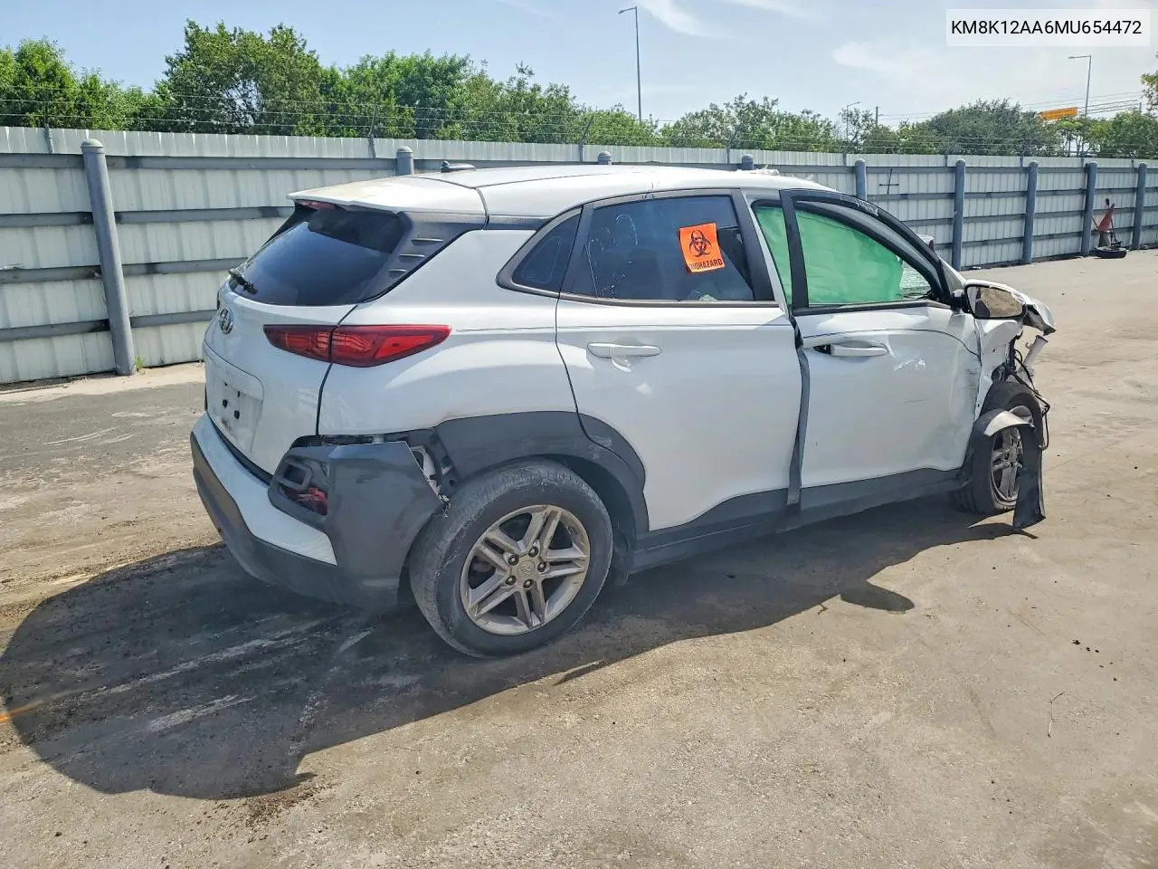 2021 Hyundai Kona Se VIN: KM8K12AA6MU654472 Lot: 61144316