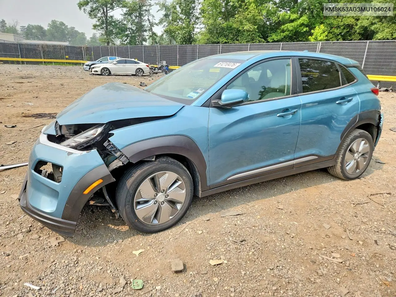 2021 Hyundai Kona Ultimate VIN: KM8K53AG3MU106024 Lot: 61210476