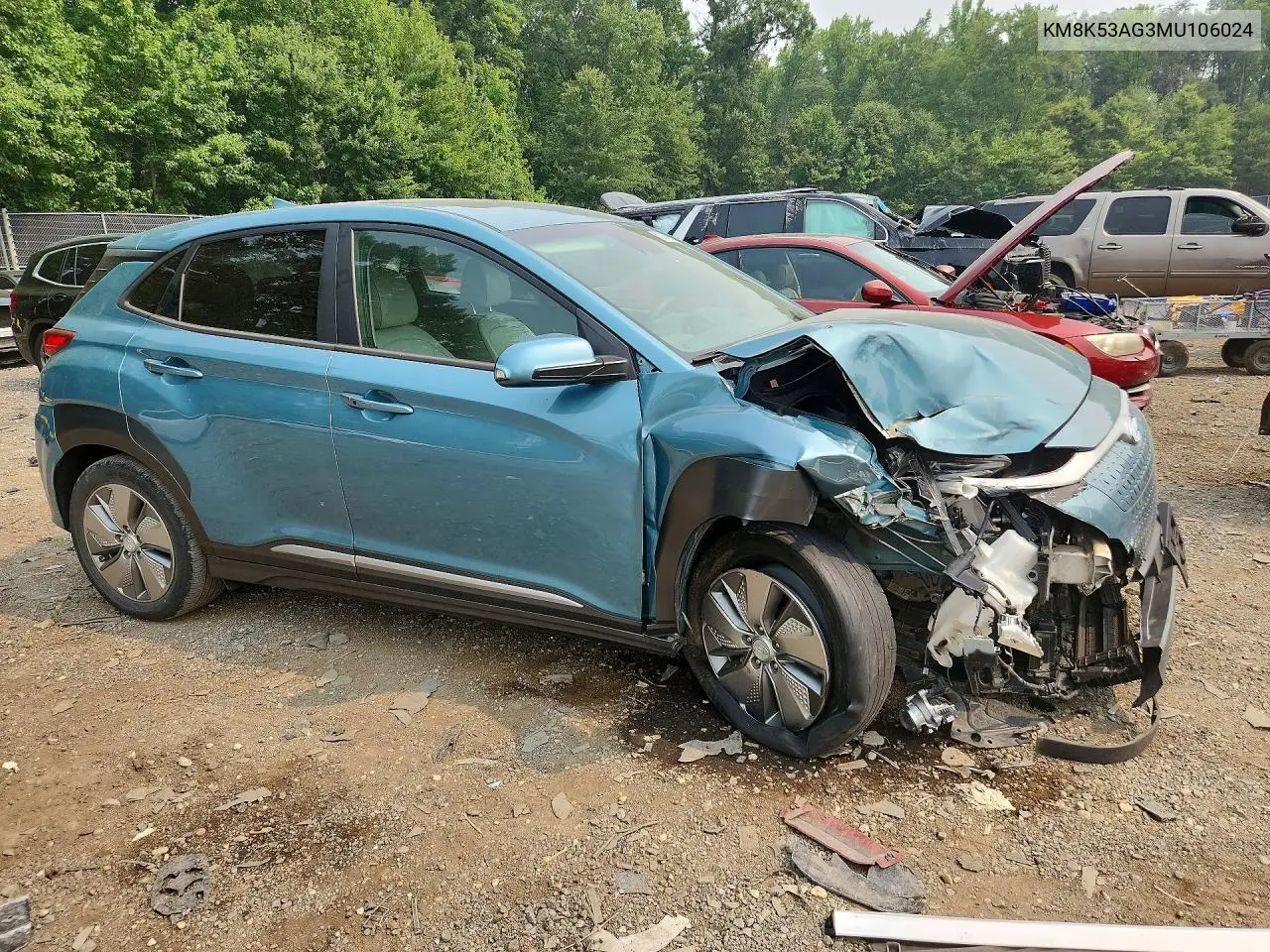2021 Hyundai Kona Ultimate VIN: KM8K53AG3MU106024 Lot: 61210476