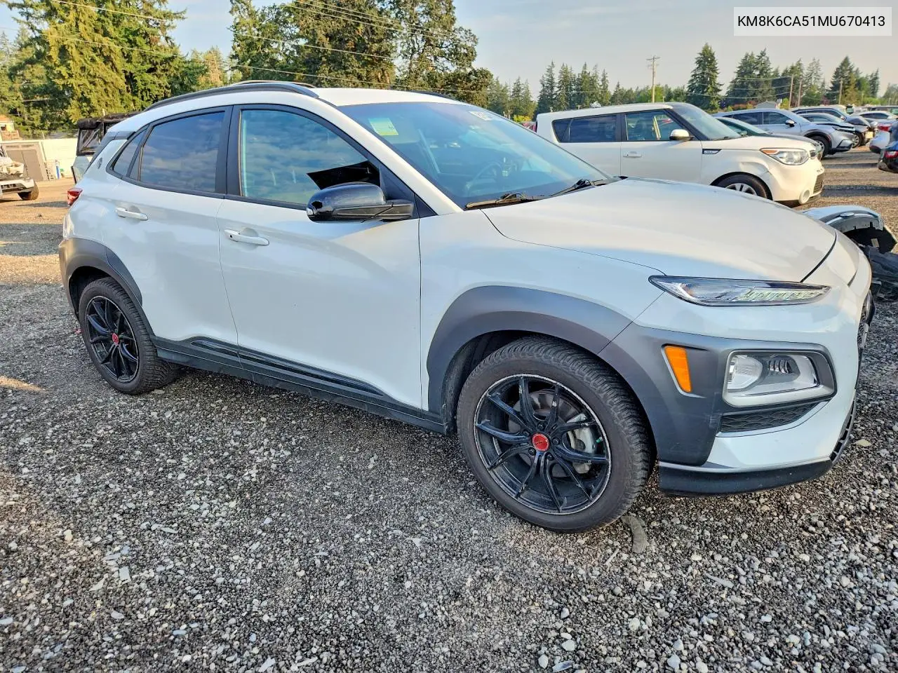 2021 Hyundai Kona Night VIN: KM8K6CA51MU670413 Lot: 61574716