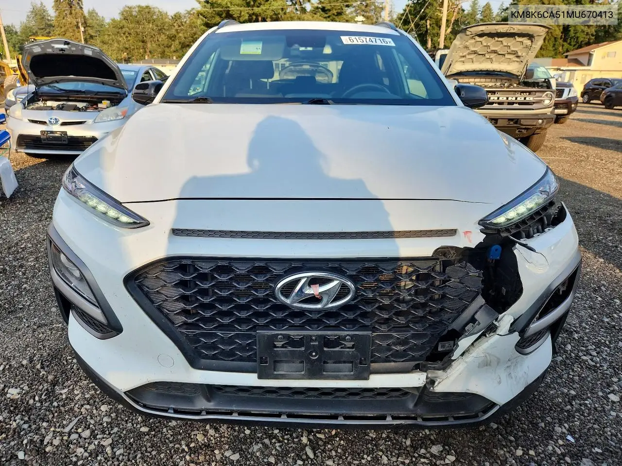 2021 Hyundai Kona Night VIN: KM8K6CA51MU670413 Lot: 61574716
