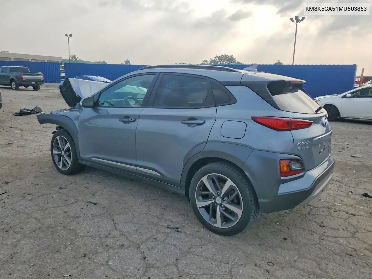 2021 Hyundai Kona Ultimate VIN: KM8K5CA51MU603863 Lot: 61607646