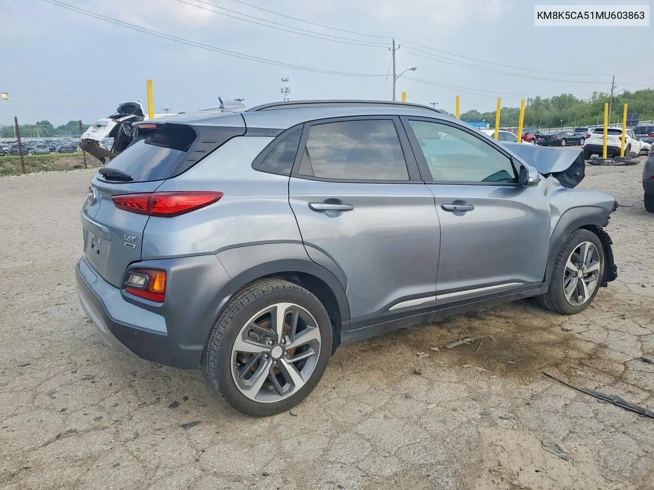2021 Hyundai Kona Ultimate VIN: KM8K5CA51MU603863 Lot: 61607646
