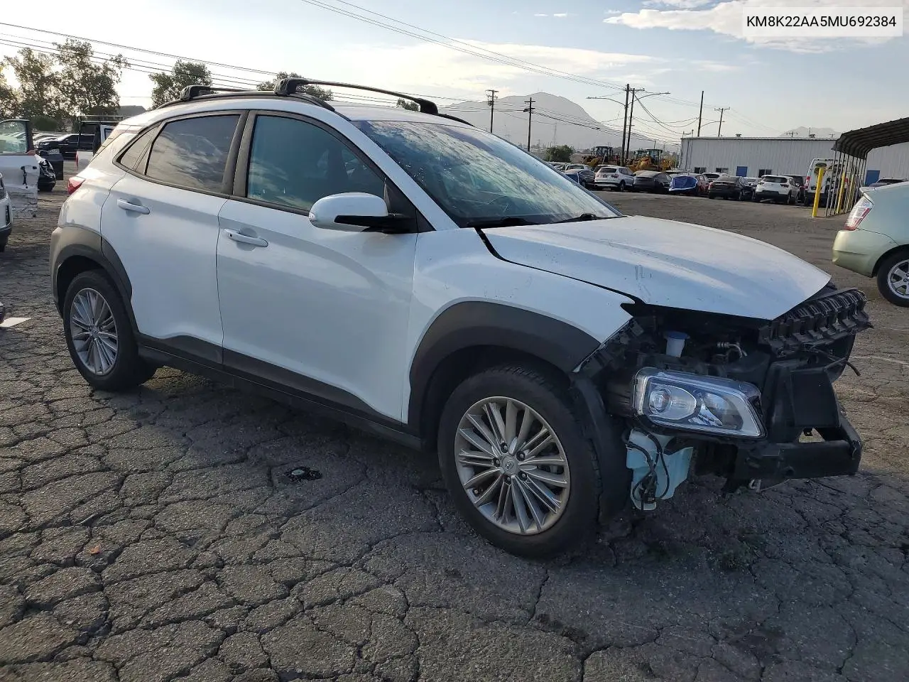 2021 Hyundai Kona Sel VIN: KM8K22AA5MU692384 Lot: 61618446