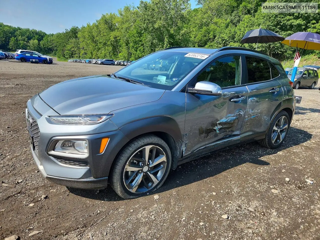2021 Hyundai Kona Ultimate VIN: KM8K5CA59MU611189 Lot: 62062216