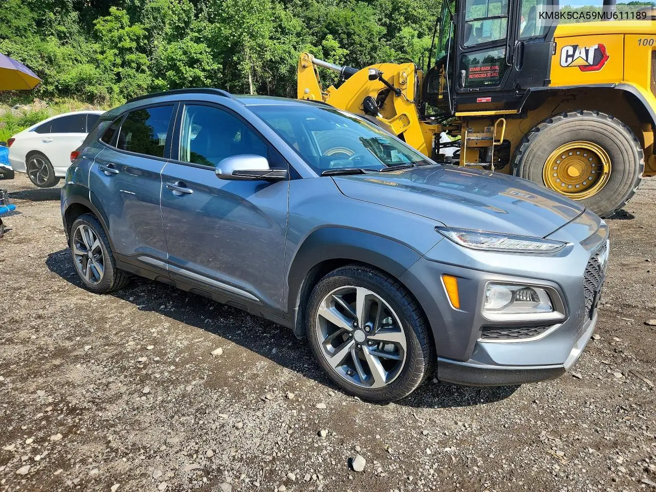 2021 Hyundai Kona Ultimate VIN: KM8K5CA59MU611189 Lot: 62062216