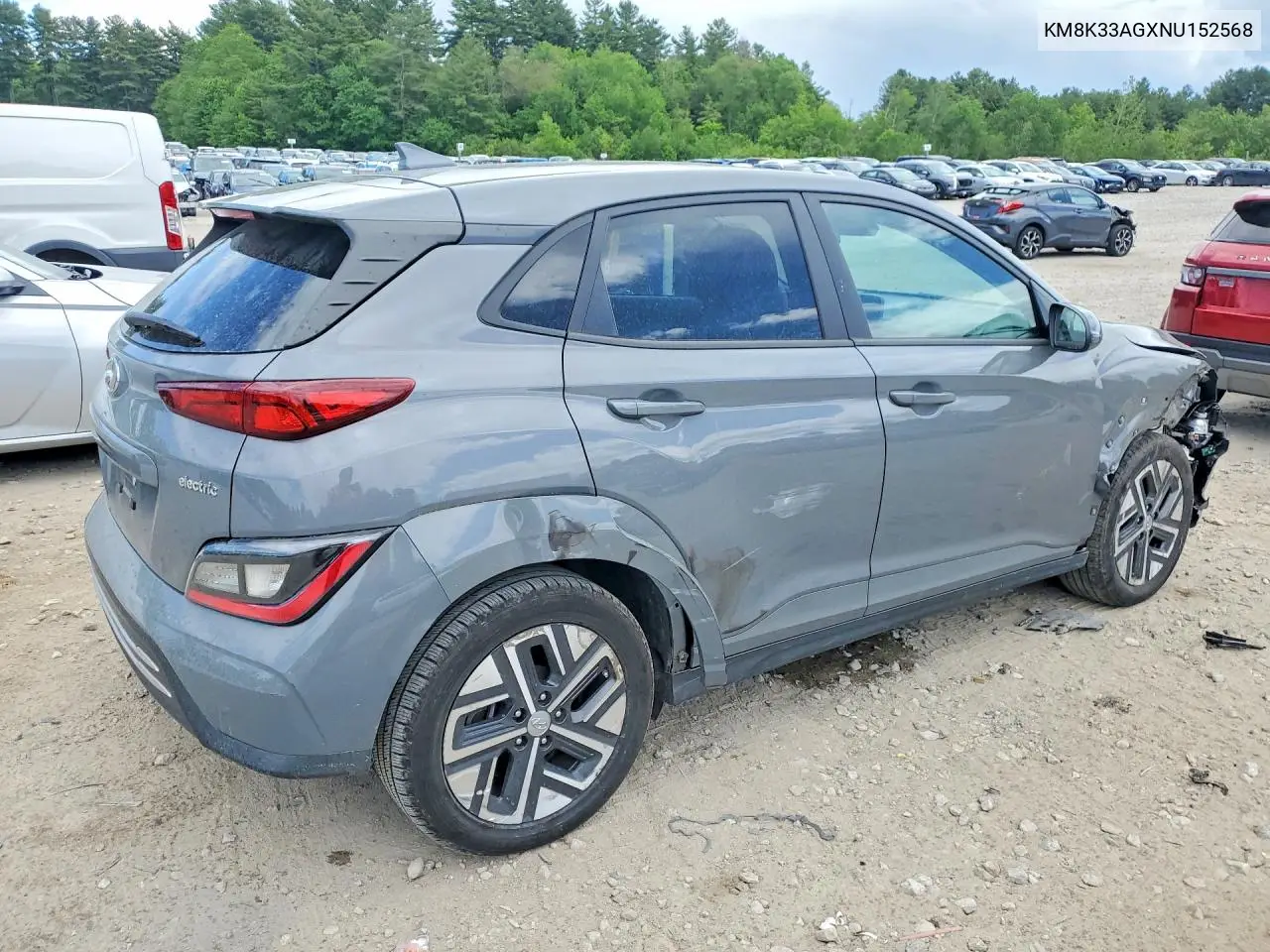 2022 Hyundai Kona Sel VIN: KM8K33AGXNU152568 Lot: 55454266